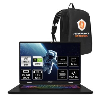 MSI Crosshair 17 HX AI Ultra 9 275HX 96GB 1TB SSD RTX5070/8GB 115W 17" 2K QHD+ 240Hz FDOS Gaming