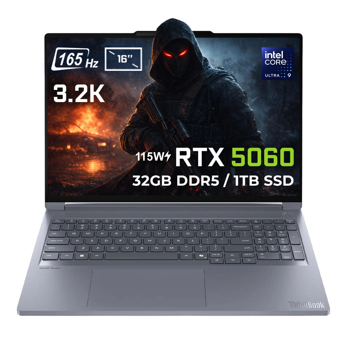 Lenovo ThinkBook 16p G6 IAX Intel Core Ultra 9-275HX 32GB DDR5 1TB SSD RTX 5060 8GB 115W 16 inç 3.2K 165Hz IPS FreeDos Gaming Laptop (21R0001JTX)