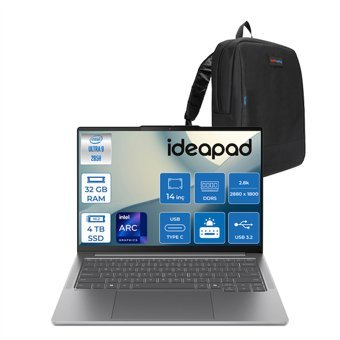 Lenovo Ideapad Pro 5 Ultra 9 285H 32GB Ddr5 4tb SSD Intel Arc 140T Gpu Freedos 14" 2.8k OLED 1100NITS Displayhdr 120Hz Taşınabilir Bilgisayar IP83JK0019TRTF04 + Zettaçanta