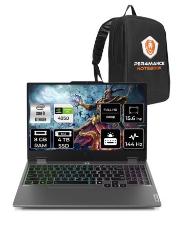 Lenovo LOQ i7 13650HX 8GB 4TB SSD RTX4050/6GB 105W 144Hz FHD 15.6" FDOS Gaming Laptop & PER4 ÇANTA