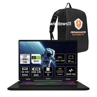 MSI Crosshair 17 HX AI Ultra 9 275HX 32GB 256GB SSD RTX5070/8GB 115W 17" 2K QHD+ 240Hz W11H Gaming