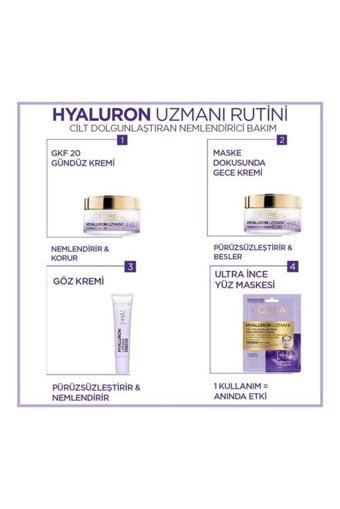 L'Oreal Paris Hyaluron Uzmanı Nemlendiricili Soyulabilir Kağıt Yüz Maskesi