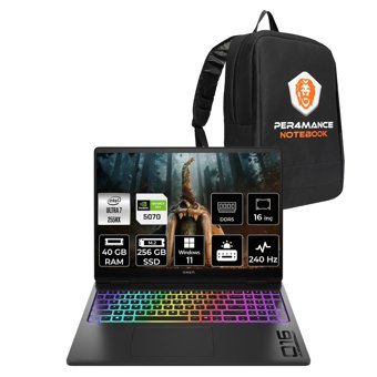 HP OMEN Max 16 Ultra 7 255HX 40GB 256GB SSD RTX5070/8GB 16'' 240Hz WQXGA W11H Gaming Laptop & ÇANTA