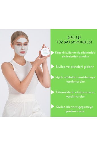 Gello Sivilce Ve Akne Karşıtı Killi Krem Yüz Maskesi