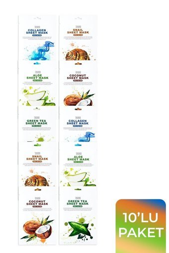 Tenzero Aloe Veralı Nemlendiricili Kağıt Yüz Maskesi 10 Adet