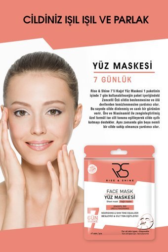 Rise & Shine Nemlendiricili Kağıt Yüz Maskesi 7 Adet