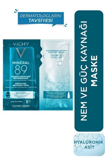 Vichy Mineral 89 Nemlendiricili Kağıt Yüz Maskesi 29 gr