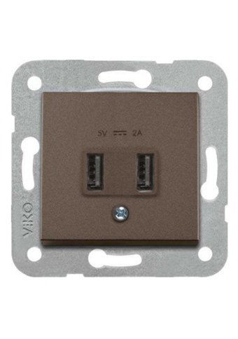 Viko Artline Novella Çerçevesiz USB Girişli Sıva Altı İkili Priz Antrasit