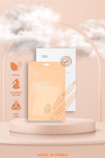 Tenzero Havuç Özlü Nemlendiricili Soyulabilir Kağıt Yüz Maskesi
