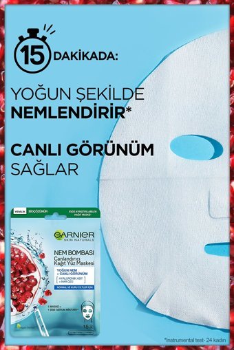 Garnier Canlandırıcı Nemlendiricili Kağıt Yüz Maskesi 3x32 gr