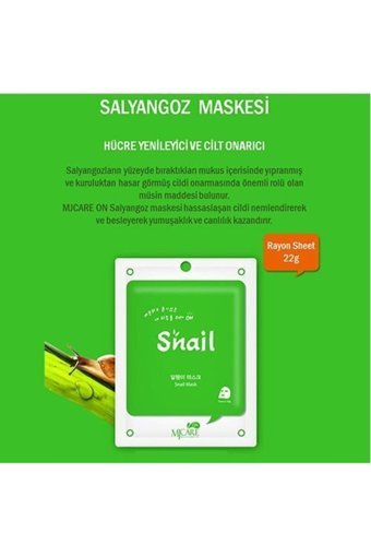Mjcare Salyangoz Özlü Nemlendiricili Kağıt Yüz Maskesi 22 gr