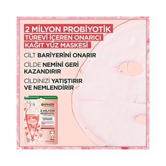 Garnier 2 Milyon Probiyotik Türevi Içeren Nemlendiricili Kağıt Yüz Maskesi
