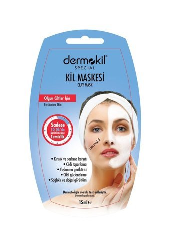 Dermokil Olgun Ciltler İçin Killi Soyulabilir Kağıt Yüz Maskesi 15 ml