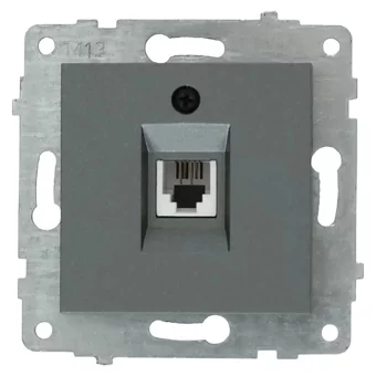 Ovivo Grano Cat3 RJ11 Çerçeveli Sıva Altı Tekli Priz Füme