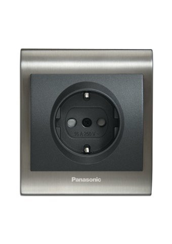 Viko Panasonic Thea Blu Inox Çerçeveli Topraklı Sıva Altı Tekli Priz Füme
