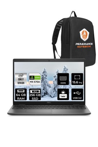 DELL Latitude 3550 i7 1355U 64GB 256GB SSD MX570A/2GB 15.6'' FDOS Dizüstü Bilgisayar & PER4 ÇANTA