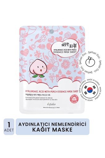 Esfolio Hyalüronik Asit ve Şeftali Nemlendiricili Kağıt Yüz Maskesi