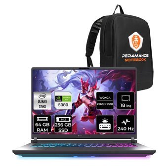Asus ROG Strix G18 Ultra 9 275HX 64GB 256GB SSD RTX5080/16GB 175W 240HZ 18'' QHD+ FDOS Gaming & PER4