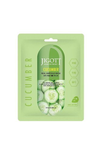 Jigott Real Ampul Cucumber Nemlendiricili Kağıt Yüz Maskesi