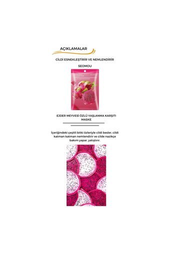 Seomou Dragon Fuit Anti-Aging Mask Nemlendiricili Kağıt Yüz Maskesi 25 ml