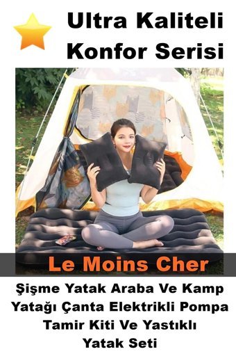 Le Moins Cher Renault Clio Kamp Çift Kişilik Şişme Yatak Antrasit