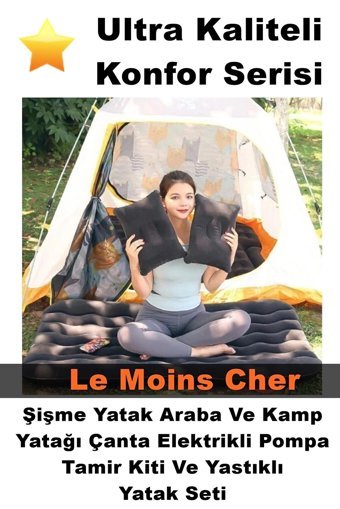 Le Moins Cher Mercedes Vito Kamp Çift Kişilik Şişme Yatak Antrasit