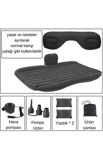 Le Moins Cher Araç İçi Çift Kişilik Şişme Yatak Antrasit