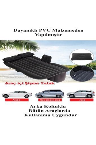 Le Moins Cher Araç İçi Çift Kişilik Şişme Yatak Antrasit