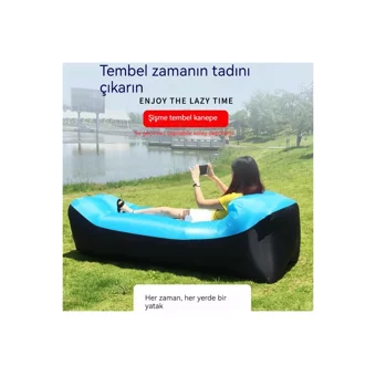 Knight Ev Tipi Tek Kişilik Şişme Yatak Açık Mavi