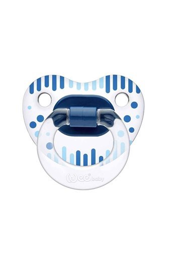 Wee Baby No 3 18 Ay+ Delikli Ortodontik Damaklı Silikon Emzik Mavi
