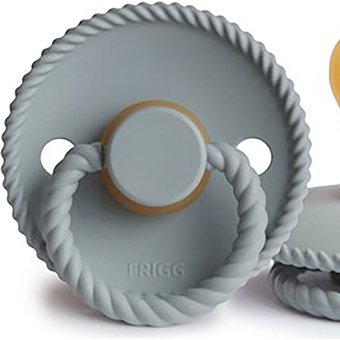 Frigg Rope 6-18 Ay Delikli Ortodontik Yenidoğan Kiraz Uçlu Kauçuk Emzik Gri