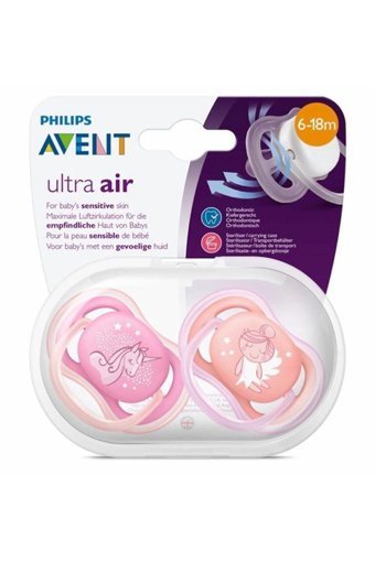 Philips Avent Ultra Air SCF345/22 6-18 Ay Delikli Yenidoğan Silikon 2'li Emzik Pembe