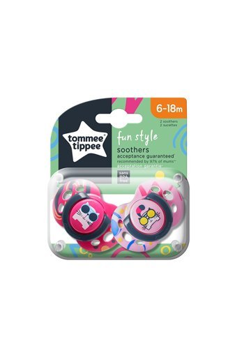 Tommee Tippee Fun Style 6-18 Ay Delikli Ortodontik Yenidoğan Kiraz Uçlu Silikon 2'li Emzik Pembe