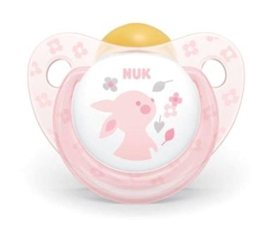 Nuk 734035 6-18 Ay Delikli Ortodontik Yenidoğan Damaklı Kauçuk Emzik Pembe