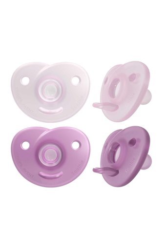 Philips Avent Soothie SCF099/22 0-6 Ay Delikli Ortodontik Yenidoğan Kiraz Uçlu Damaklı Silikon 2'li Emzik Pembe