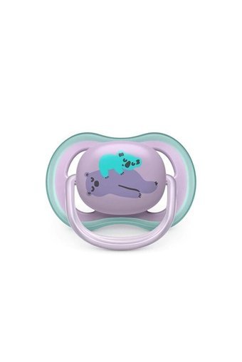 Philips Avent Ultra Air SCF085/18 6-18 Ay Delikli Ortodontik Yenidoğan Silikon 2'li Emzik Mor Yeşil
