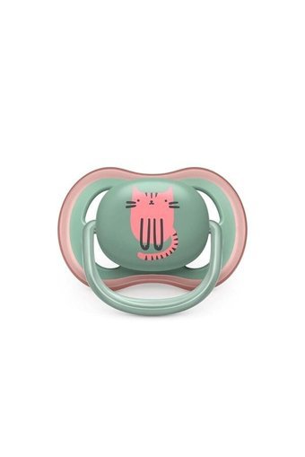 Philips Avent Ultra Air SCF085/18 6-18 Ay Delikli Ortodontik Yenidoğan Silikon 2'li Emzik Mor Yeşil