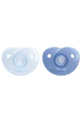 Philips Avent Soothie SCF099/21 0-6 Ay Delikli Ortodontik Yenidoğan Kiraz Uçlu Silikon 2'li Emzik Mavi