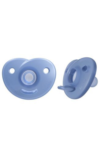 Philips Avent Soothie SCF099/21 0-6 Ay Delikli Ortodontik Yenidoğan Kiraz Uçlu Silikon 2'li Emzik Mavi