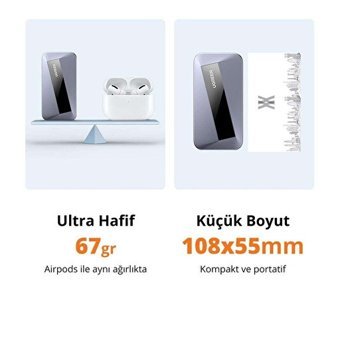 Ugreen 500 GB USB Type C USB 3.1 Gen 2 Taşınabilir SSD Siyah