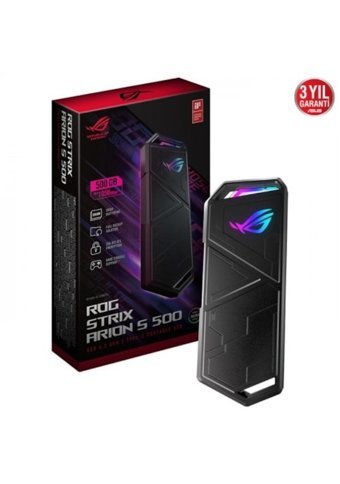 Asus ROG Strix Arion S500 500 GB USB Type C USB 3.2 Gen 2 Taşınabilir SSD Siyah