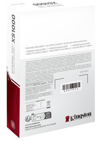 Kingston XS1000 SXS1000 1 TB USB Type C USB 3.2 Gen 2 Taşınabilir SSD Siyah