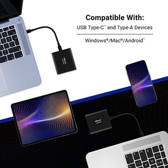 PNY EliteX-PRO CS2260 1 TB USB Type C Taşınabilir SSD Siyah
