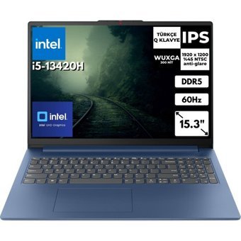 Lenovo Ideapad 3 I5-13420H 8-Gbddr5 1 Tbssd 15.3" Wuxga Freedos Notebook 83K10062TR-V Bt2 - 8GB-1TB-DOS