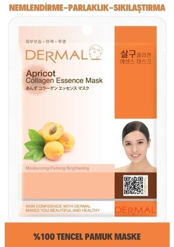 Dermal Collagen Kayısı Nemlendiricili Kağıt Yüz Maskesi 16 Adet