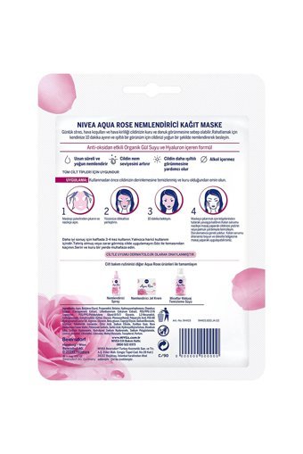 Nivea Aqua Rose Nemlendiricili Soyulabilir Kağıt Yüz Maskesi
