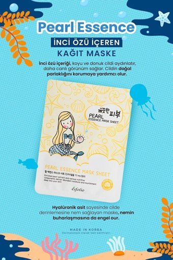 Esfolio İnci Özü Nemlendiricili Kağıt Yüz Maskesi