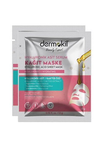 Dermokil Hyaluronik Nemlendiricili Soyulabilir Kağıt Yüz Maskesi 2x23 gr