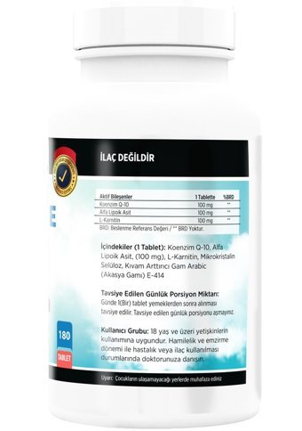 Flx Coenzyme Q-10 +Vitamin D3+K2 Yetişkin 180 Adet