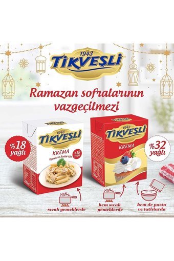 Tikveşli Yemeklik Krema 12x200 ml